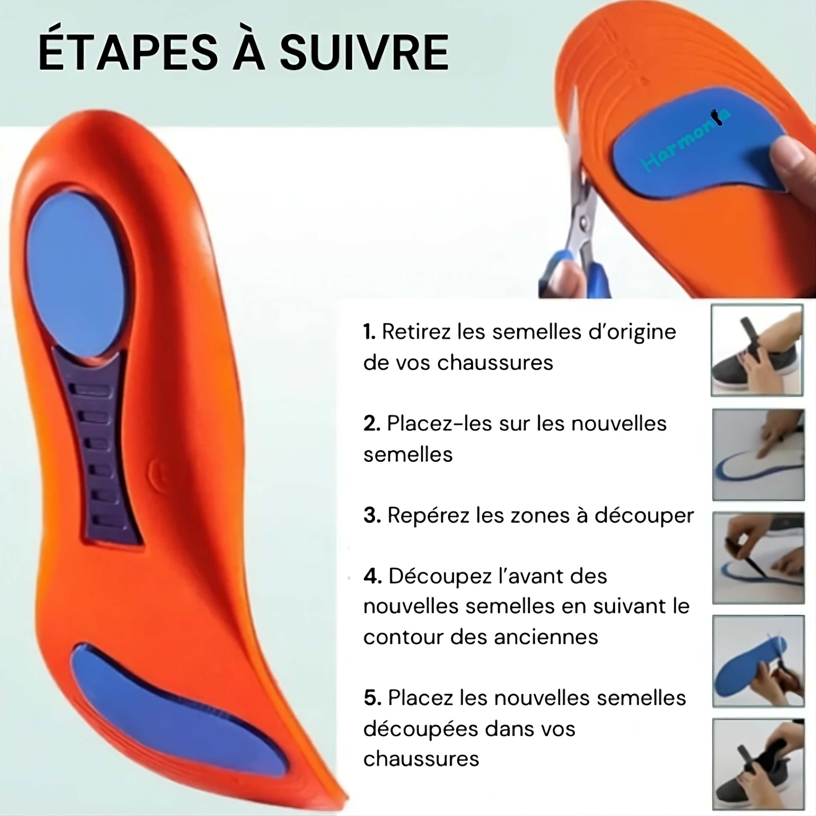 Paire de semelles orthopédiques
