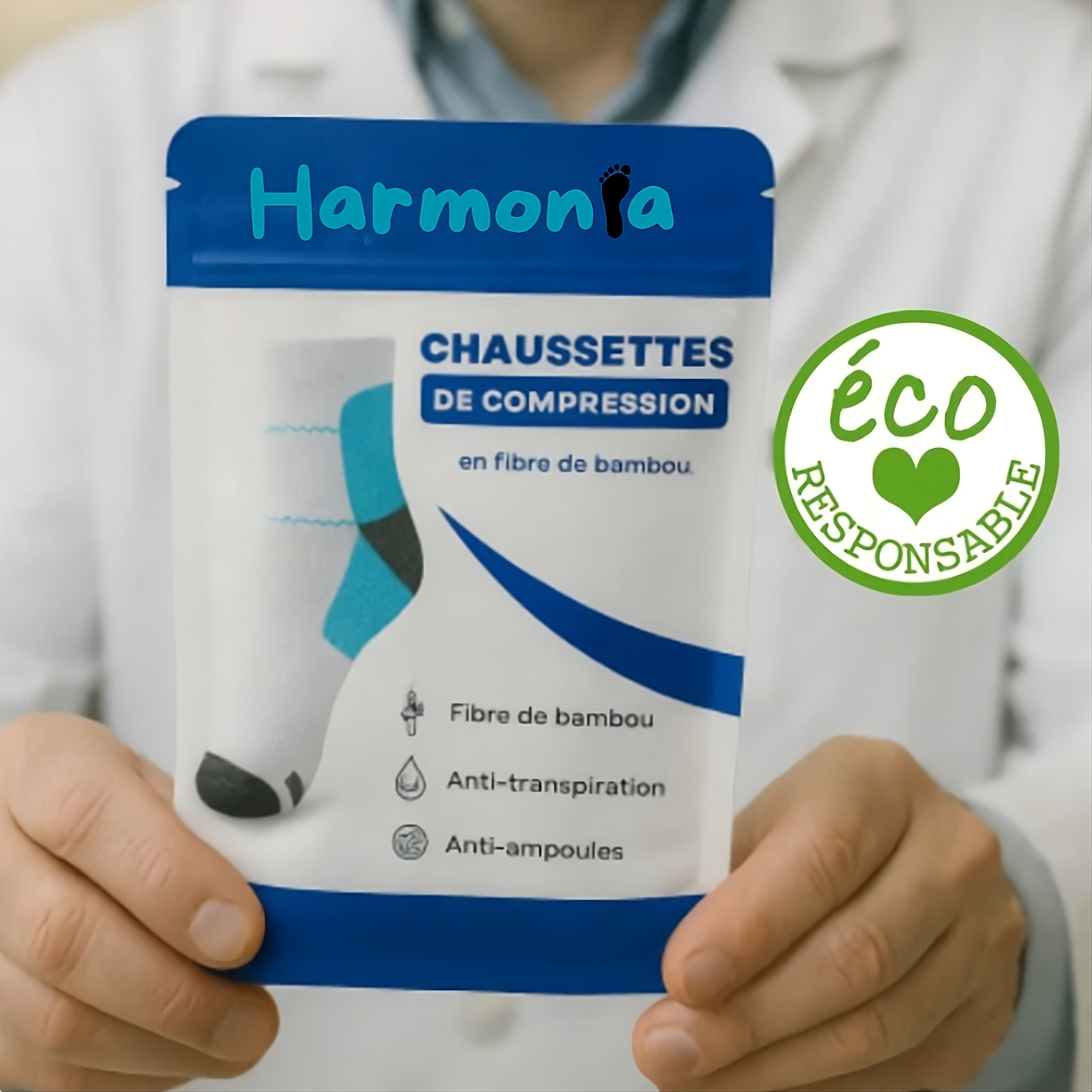 Chaussettes de compression en fibre de bambou